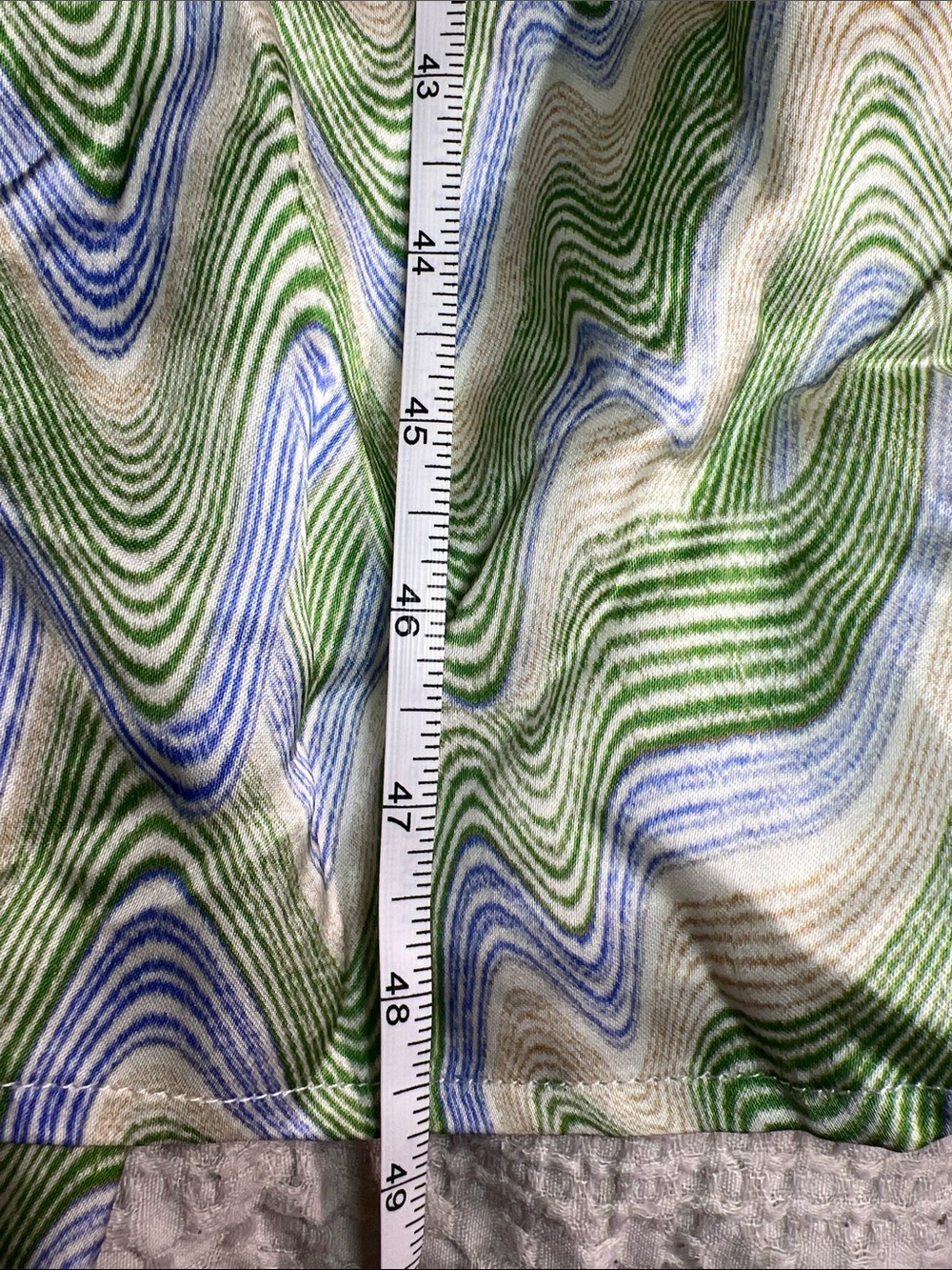 For Love And Lemons Green and White Wave-Print Mini Dress size L - Picture 8 of 14